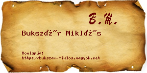 Bukszár Miklós névjegykártya