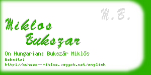 miklos bukszar business card