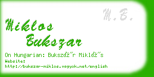 miklos bukszar business card